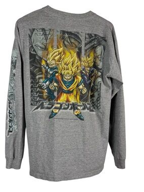 Vintage 2000 DRAGONBALL Z Goku Vegeta Future Trunks Super Saiyan L/S Shirt Sz L